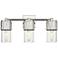Bolivar 20.5" Wide 3 Light Polished Nickel Bath Light With Clear Shade