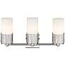 2_Bolivar 20.5" Wide 3 Light Satin Nickel Bath Light With Matte White Sh more views