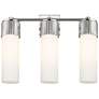 Bolivar 20.5"W 3 Light Polished Nickel Bath Light With Matte White Sha
