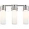 Bolivar 20.5"W 3 Light Polished Nickel Bath Light With Matte White Sha