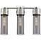 Bolivar 20.5"W 3 Light Polished Nickel Bath Light With Plated Smoke Sh