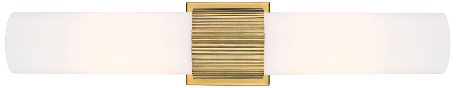 Image 3 Bolivar 24" High Brushed Brass Wall Sconce with White Glass more views