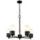 Bolivar 25"W 5 Light Matte Black Chain Hung Chandelier w/ Matte White