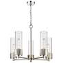 Bolivar 25"W 5 Light Polished Nickel Chain Hung Chandelier With Clear 