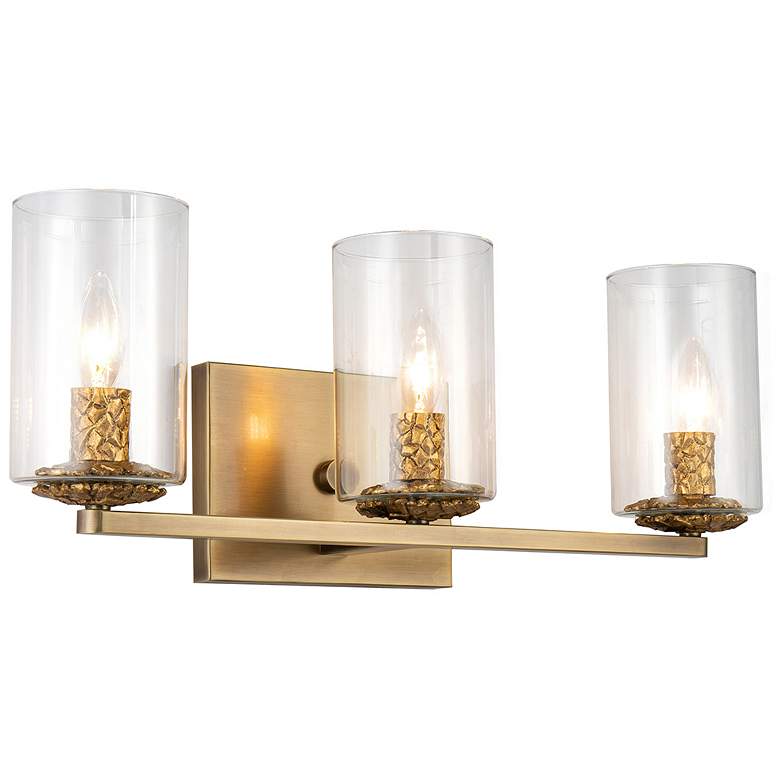 Image 1 Bolivar 3-Light Vanity Fixture In Antique Brass