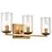 Bolivar 3-Light Vanity Fixture In Antique Brass