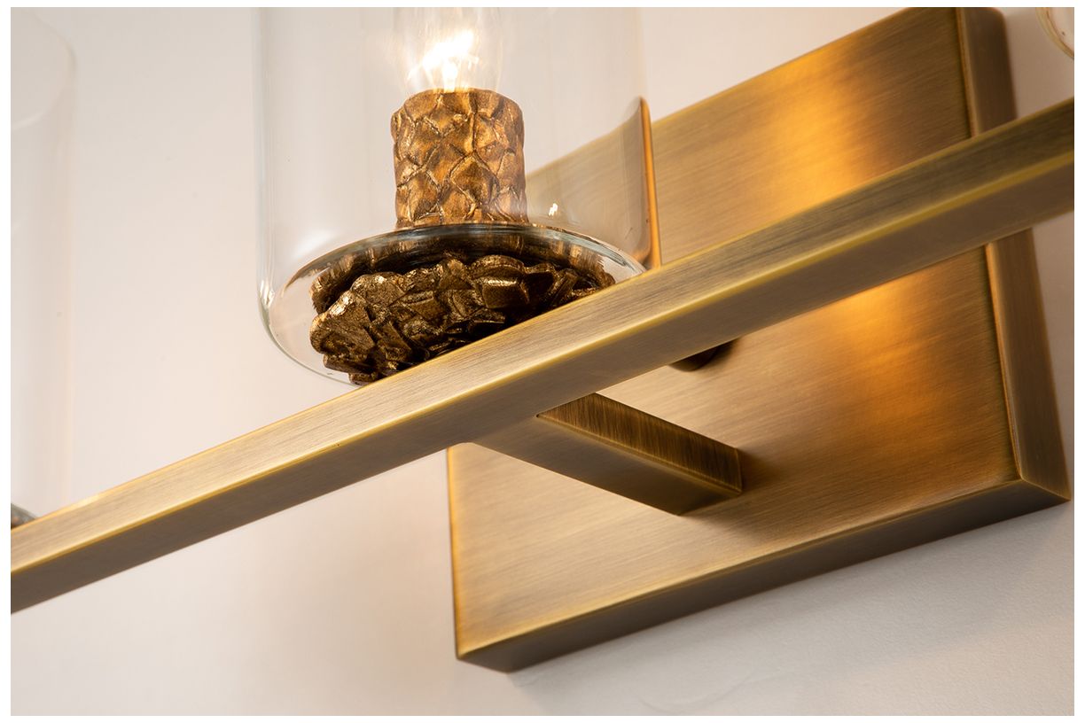 Image 2 Bolivar 3-Light Vanity Fixture In Antique Brass more views