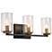 Bolivar 3-Light Vanity Fixture in Matte Black