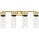 Bolivar 31" Wide 4 Light Brushed Brass Bath Light With Seedy Glass Sha