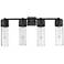 Bolivar 31" Wide 4 Light Matte Black Bath Light With Clear Glass Shade