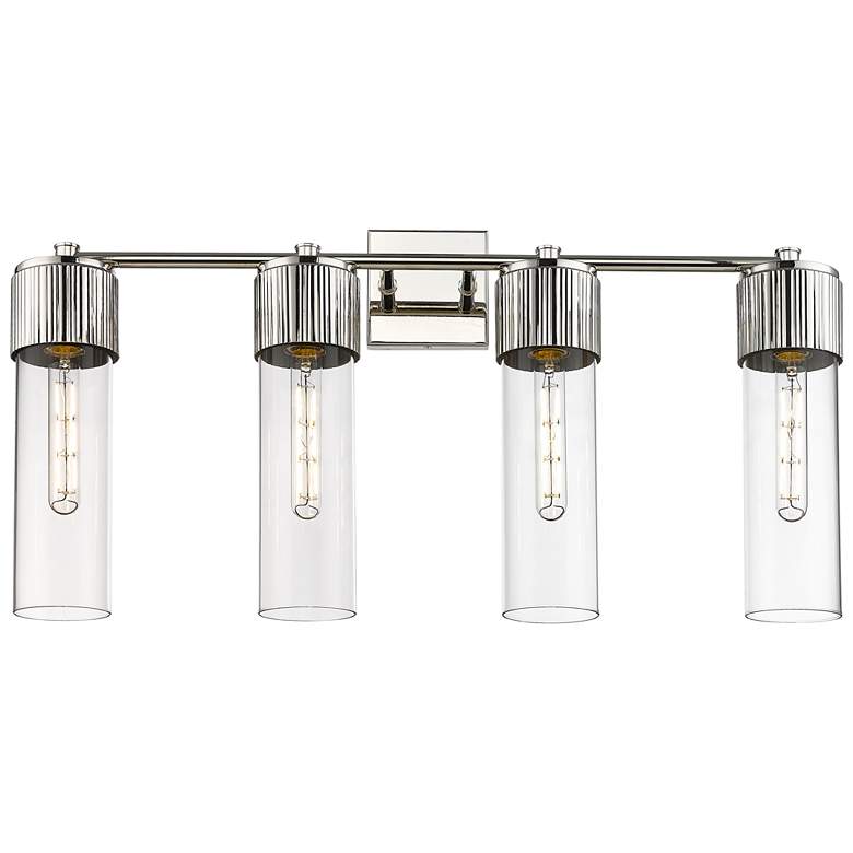 Image 1 Bolivar 31" Wide 4 Light Polished Nickel Bath Light With Clear Glass S