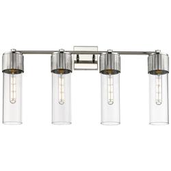 Bolivar 31&quot; Wide 4 Light Polished Nickel Bath Light With Clear Glass S