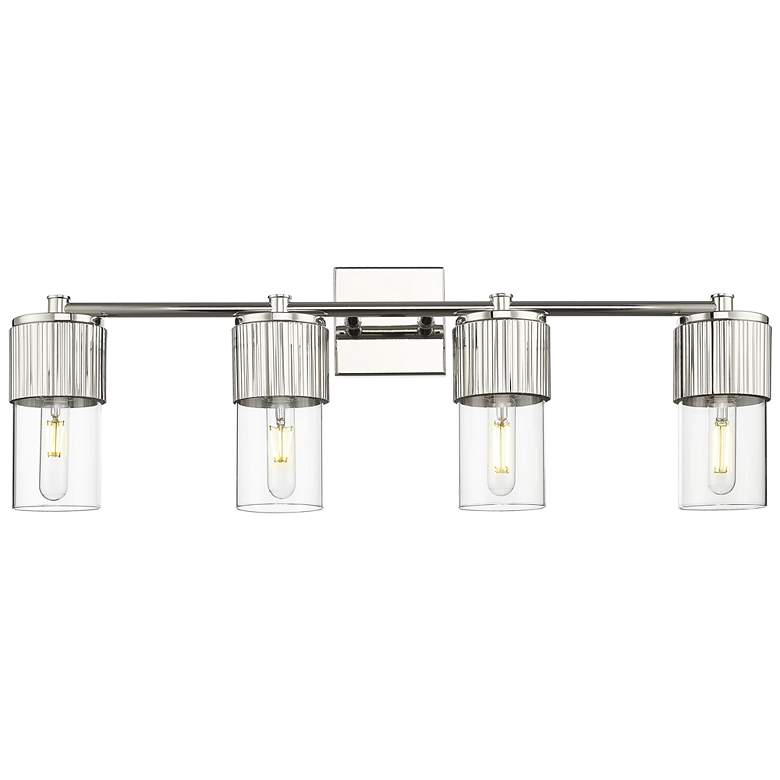 Image 1 Bolivar 31" Wide 4 Light Polished Nickel Bath Light With Clear Glass S