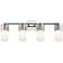 Bolivar 31" Wide 4 Light Polished Nickel Bath Light With Matte White S