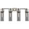 Bolivar 31" Wide 4 Light Polished Nickel Bath Light With Plated Smoke