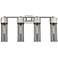 Bolivar 31" Wide 4 Light Satin Nickel Bath Light With Plated Smoke Sha