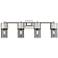 Bolivar 31" Wide 4 Light Satin Nickel Bath Light With Plated Smoke Sha