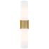 Bolivar 4" Wide 2 Light Brushed Brass Bath Light With Matte White Shad