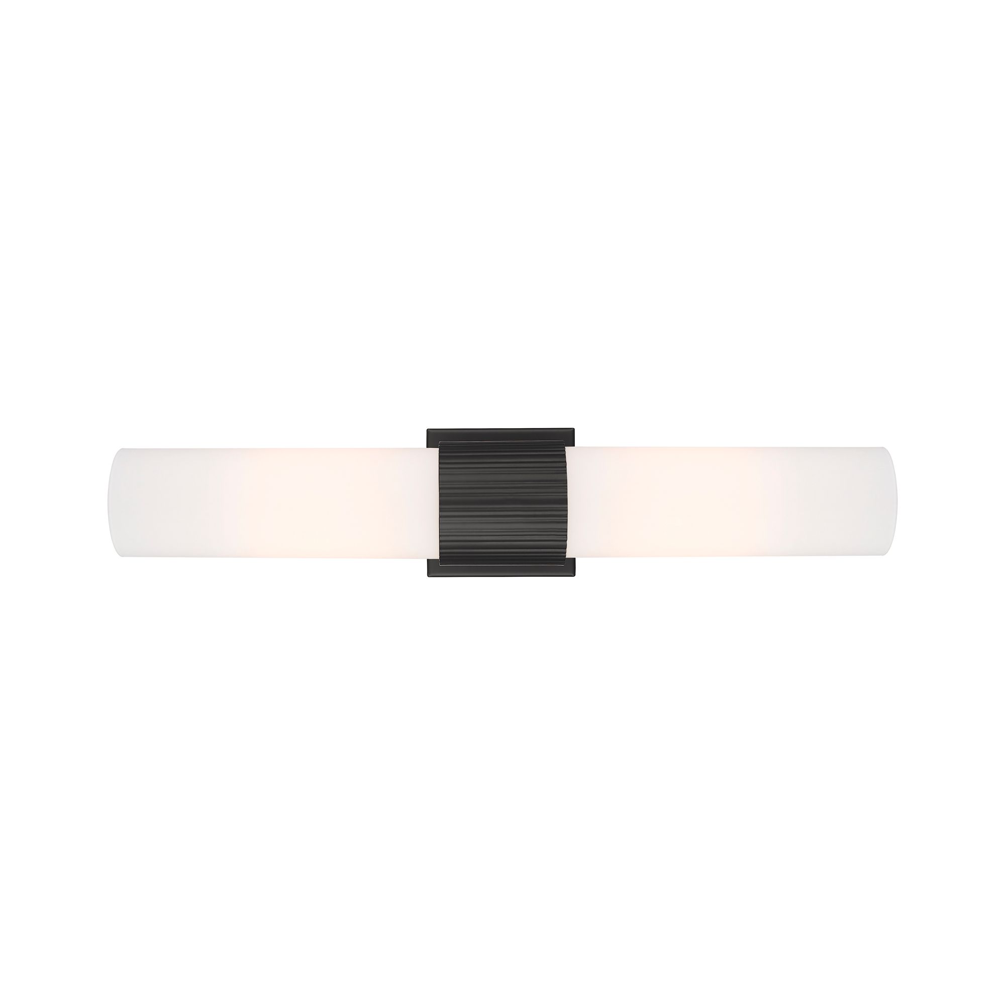 Image 3 Bolivar 4" Wide 2 Light Matte Black Bath Light With Matte White Glass  more views