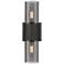 Bolivar 4" Wide 2 Light Matte Black Bath Light With Plated Smoke Shade