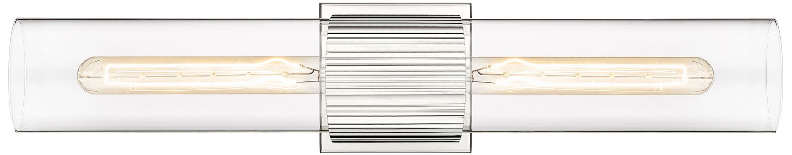 Image 2 Bolivar 4" Wide 2 Light Polished Nickel Bath Light With Clear Glass Sh more views