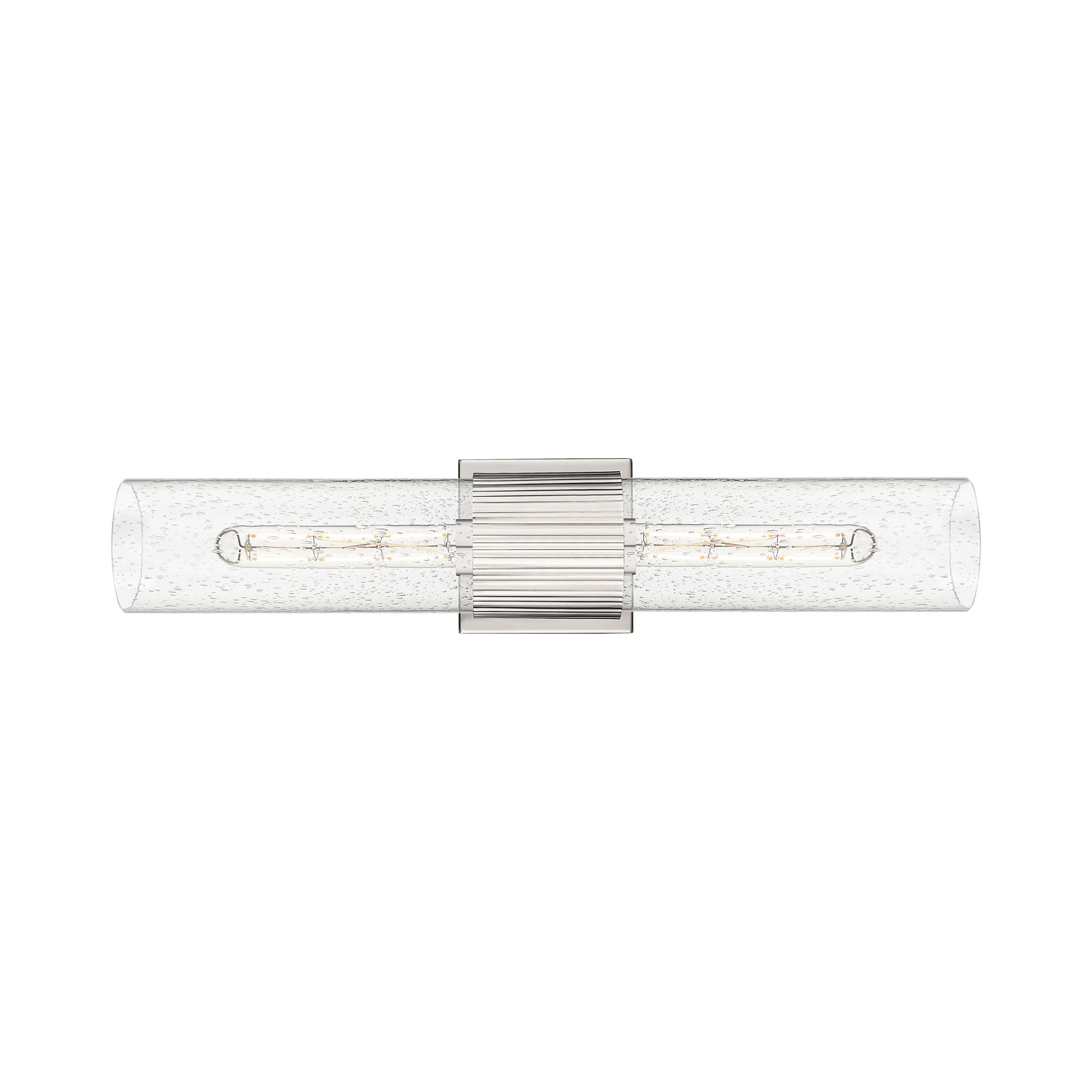 Image 3 Bolivar 4" Wide 2 Light Polished Nickel Bath Light With Seedy Glass Sh more views