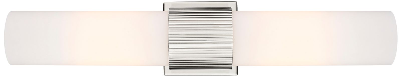 Image 3 Bolivar 4" Wide 2 Light Satin Nickel Bath Light With Matte White Shade more views