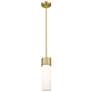 Bolivar 4" Wide Brushed Brass Stem Hung Pendant With Matte White Shade