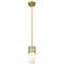 Bolivar 4" Wide Brushed Brass Stem Hung Pendant With Matte White Shade
