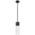 Bolivar 4" Wide Matte Black Stem Hung Pendant With Clear Glass Shade