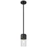 Bolivar 4" Wide Matte Black Stem Hung Pendant With Clear Glass Shade