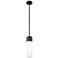 Bolivar 4" Wide Matte Black Stem Hung Pendant With Matte White Glass S