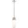 Bolivar 4" Wide Polished Nickel Stem Hung Pendant With Matte White Sha