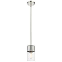 Bolivar 4&quot; Wide Polished Nickel Stem Hung Pendant With Seedy Glass Sha