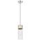 Bolivar 4" Wide Satin Nickel Stem Hung Pendant With Clear Glass Shade