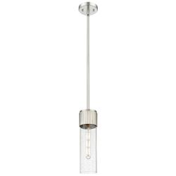 Bolivar 4&quot; Wide Satin Nickel Stem Hung Pendant With Seedy Glass Shade