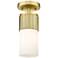 Bolivar 5" Wide Brushed Brass with White Glass Ceiling Light