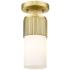 Bolivar 5" Wide Brushed Brass with White Glass Ceiling Light