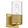 Bolivar 7.5" High Brushed Brass Sconce With Clear Glass Shade