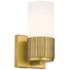 Bolivar 7.5" High Brushed Brass Sconce With Matte White Glass Shade