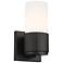 Bolivar 7.5" High Matte Black Sconce With Matte White Glass Shade