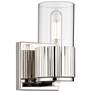 Bolivar 7.5" High Polished Nickel Sconce With Clear Glass Shade