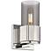 Bolivar 7.5" High Polished Nickel Sconce With Plated Smoke Glass Shade