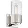 Bolivar 7.5" High Polished Nickel Sconce With Seedy Glass Shade