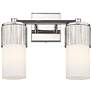 Bolivar 9.5" High 2 Light Polished Nickel Sconce With Matte White Shad