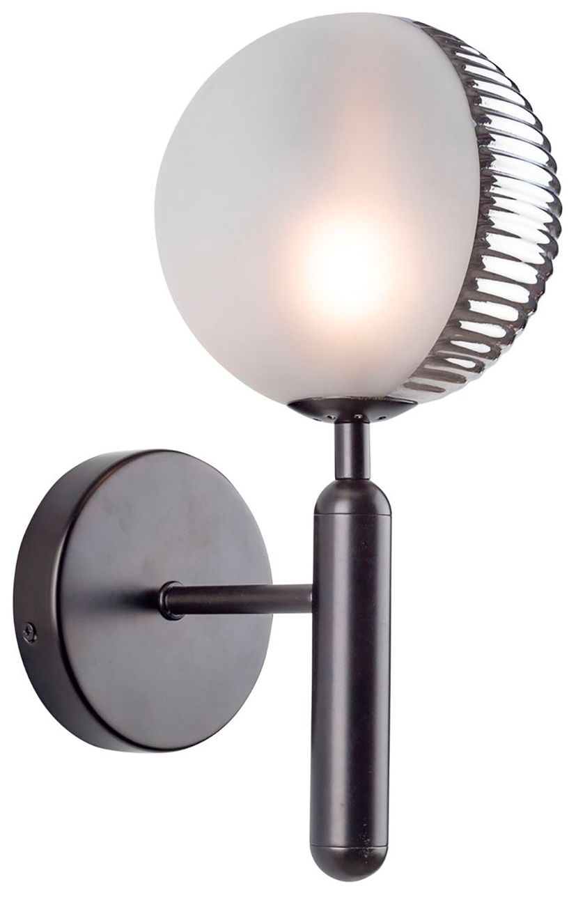 Image 4 Bolla 12.25" High Black Wall Sconce With White Glass Shade more views