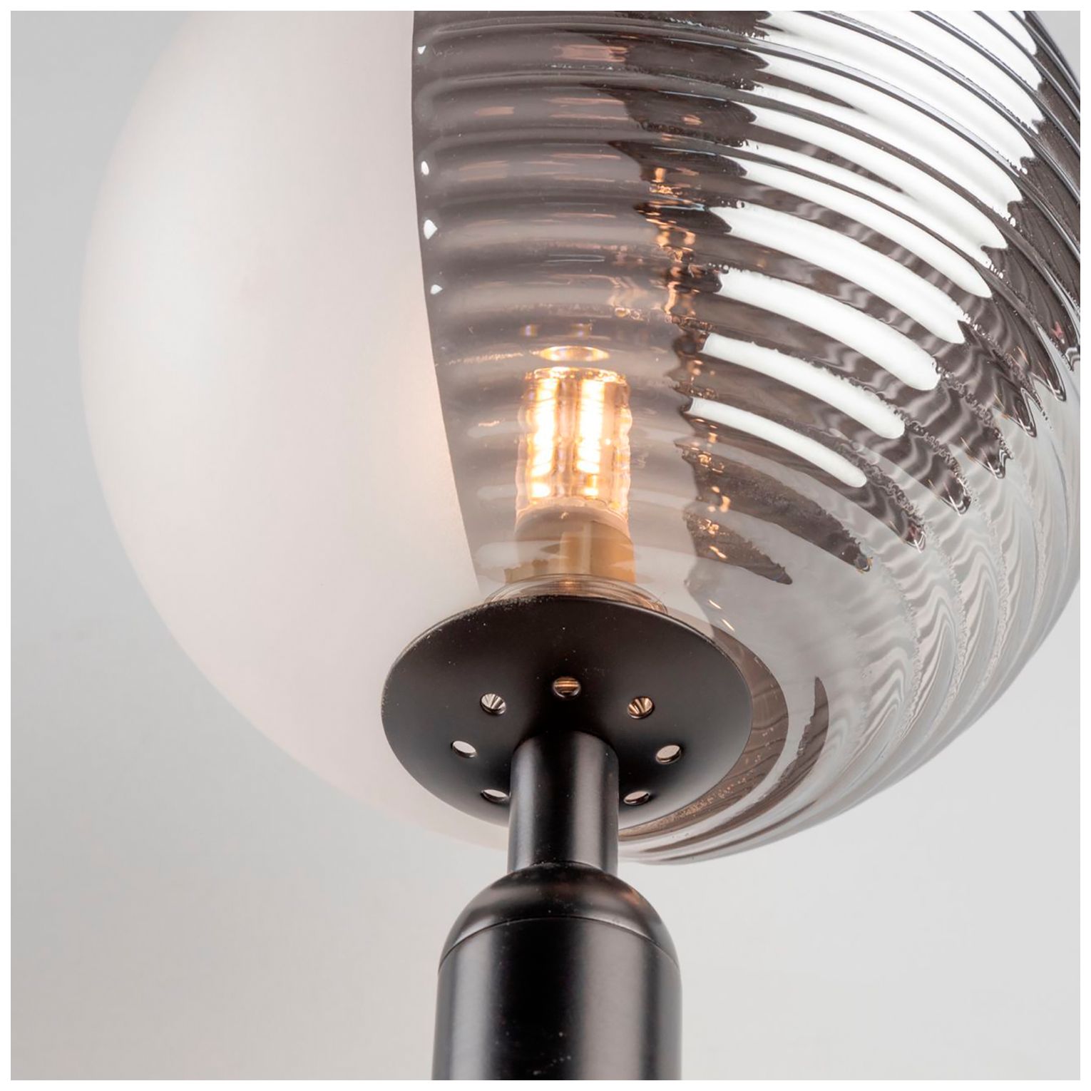 Bolla 12.25" High Black Wall Sconce With White Glass Shade