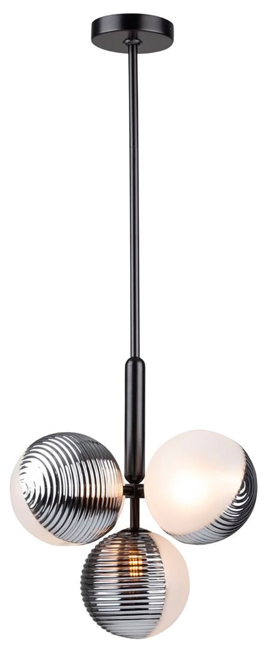 Image 2 Bolla 15.75" Wide 5-Light Black Pendant With White Glass Shade more views