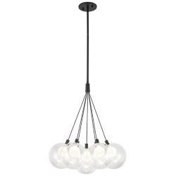 Bolla 16 1/2" Wide Black 7-Light LED Pendant