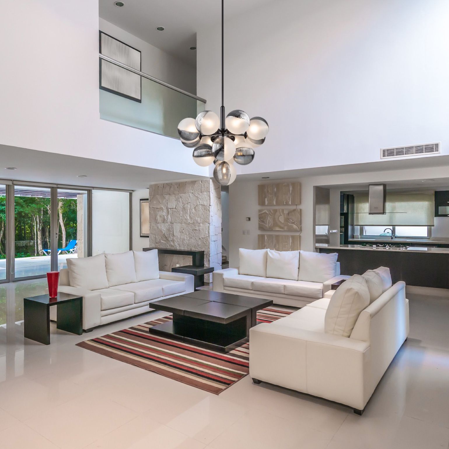 Image 7 Bolla 24.5" Wide 13-Light Black Chandelier With White Glass Shade more views